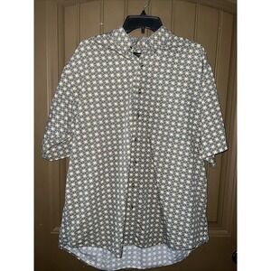 Cambridge Classics Mens XL Plaid Button Down Shirt 100%Cotton ShortSleeve Casual